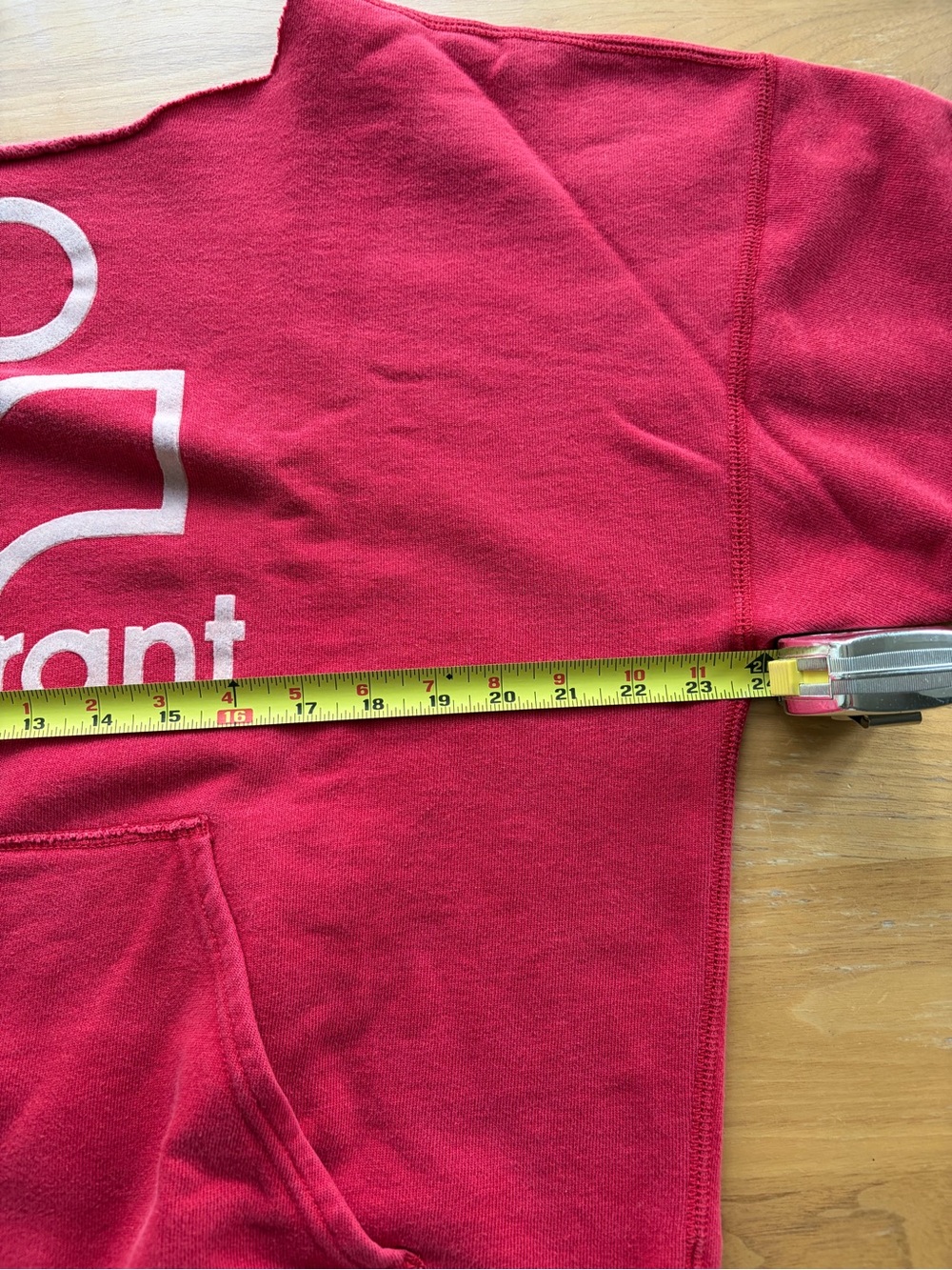 Isabel Marant Etoile, Mansel logo hoodie sweatshirt in red, size 38 *altered* - Picture 9 of 11